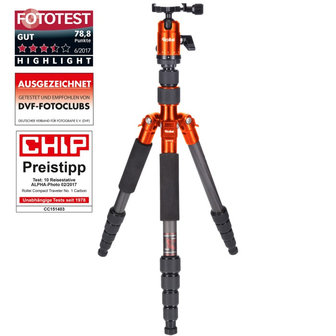 Rollei Compact Traveler No. 1 Carbon statief orange