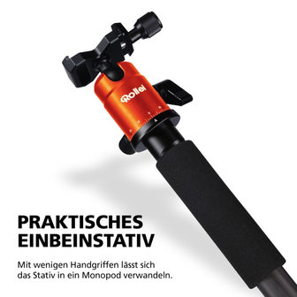 Rollei Compact Traveler No. 1 Carbon statief orange