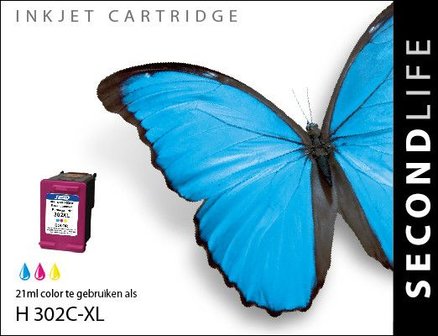 Secondlife inkt HP 302 XL Color