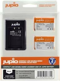 Jupio Kit 2x Battery NP-BX1 + Compact USB Dual Charger CSO1000