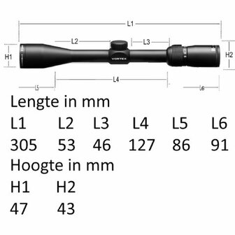 Vortex Crossfire II 3-9x40 Rifle Scope, V-Brite Dradenkruis  (MOA)