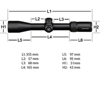 Vortex Diamondback Tactical 4-16x44 FFP Richtkijker, EBR-2C Dradenkruis (MOA)