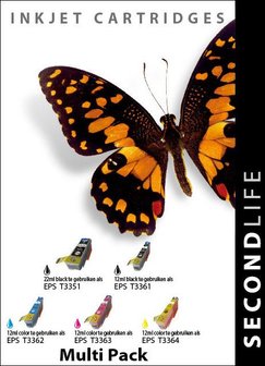 Secondlife inkt Multipack Epson T3351 T3361 T3362 T3363 T3364 XL