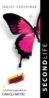 Secondlife inkt Canon CLI-581 XL Yellow