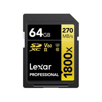Lexar SDXC Card 64GB Professional U3 V60 UHS-II