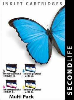 Multipack Secondlife inkt HP 932 BK, 933 C, M en Y