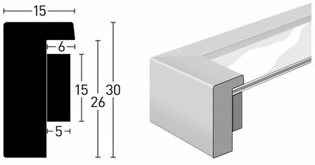 Nielsen fotolijst Accent Aura Din A4 zwart