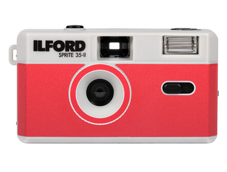 Ilford Sprite 35-II analoge camera silver&amp;red