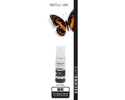 SecondLife Epson 102-104 Black inkttank