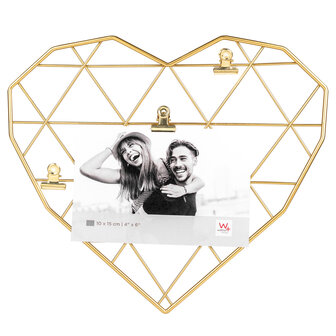 Walther fotolijst Wired Heart goud FN275G