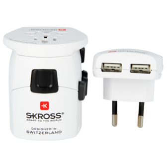 Skross Wereldadapter Pro + USB