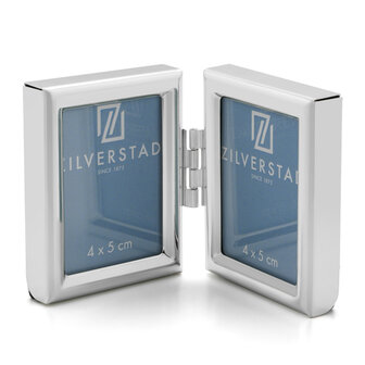 Zilverstad 2x pasfoto 3.5x4.5 cm zilver glans