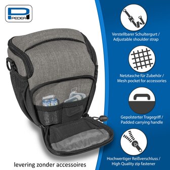 Pedea Holster-M Fashion Pro licht grijs cameratas