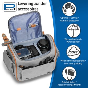 Pedea XL Vintage licht grijs fototas