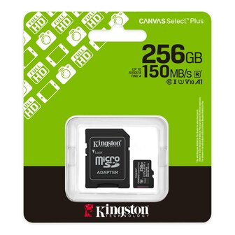 Kingston MicroSDXC Card 256GB Canvas Select Plus Gen3 U1 V10