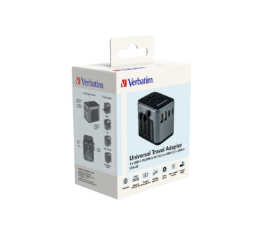 Verbatim UTA-03 Universal Travel Adapter incl USB-A+USB-C