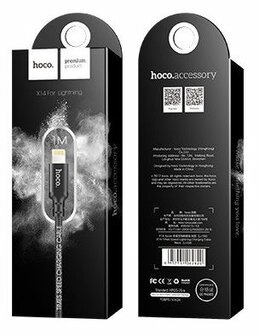 Hoco Charge&amp;Synch Lightning Cable Black (1 meter)
