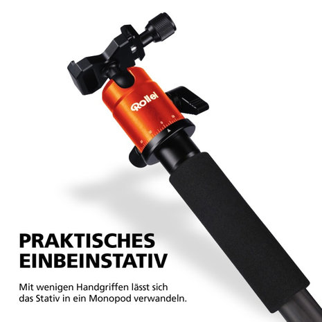 Rollei Compact Traveler No. 1 Carbon statief orange