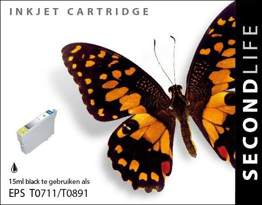 Secondlife inkt Epson T0711 Black