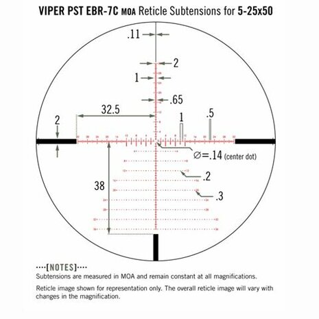 Vortex Viper PST Gen II 5-25x50 FFP Richtkijker, EBR-7C MOA
