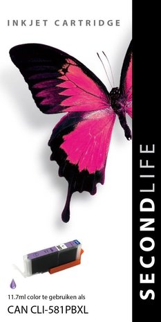 Secondlife inkt Canon CLI-581 XL Photo Blue