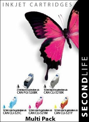 Secondlife inkt Multipack Canon PGI 520 Black & CLI 521 Serie