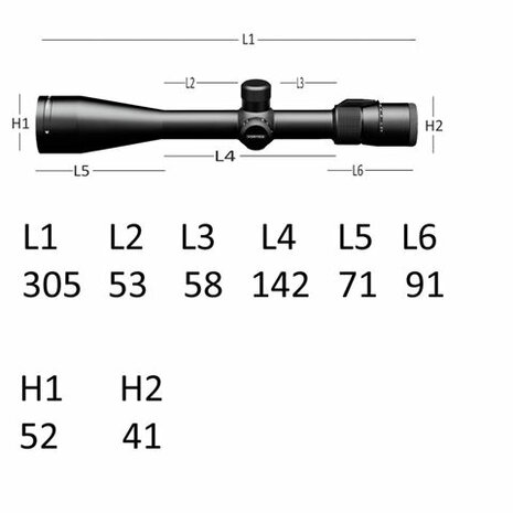 Vortex Viper 6.5-20x50 PA Richtkijker, Dead-Hold BDC Dradenkruis (MOA)