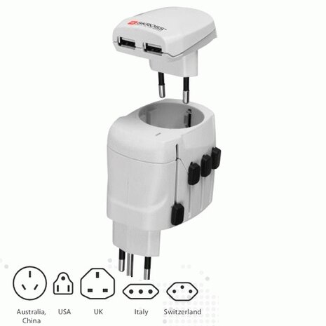 Skross Wereldadapter Pro + USB