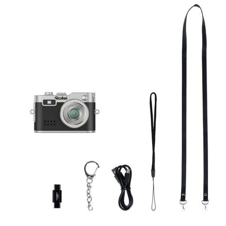 Rollei Mini Digitale camera zwart sleutelhanger