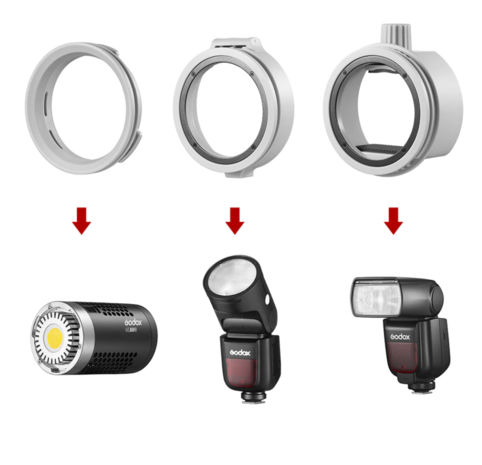 Godox Diffusion Dome ML-CD15 adapters