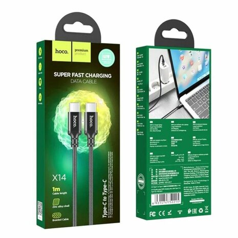 Hoco 60W Snellaadkabel USB-C nylon